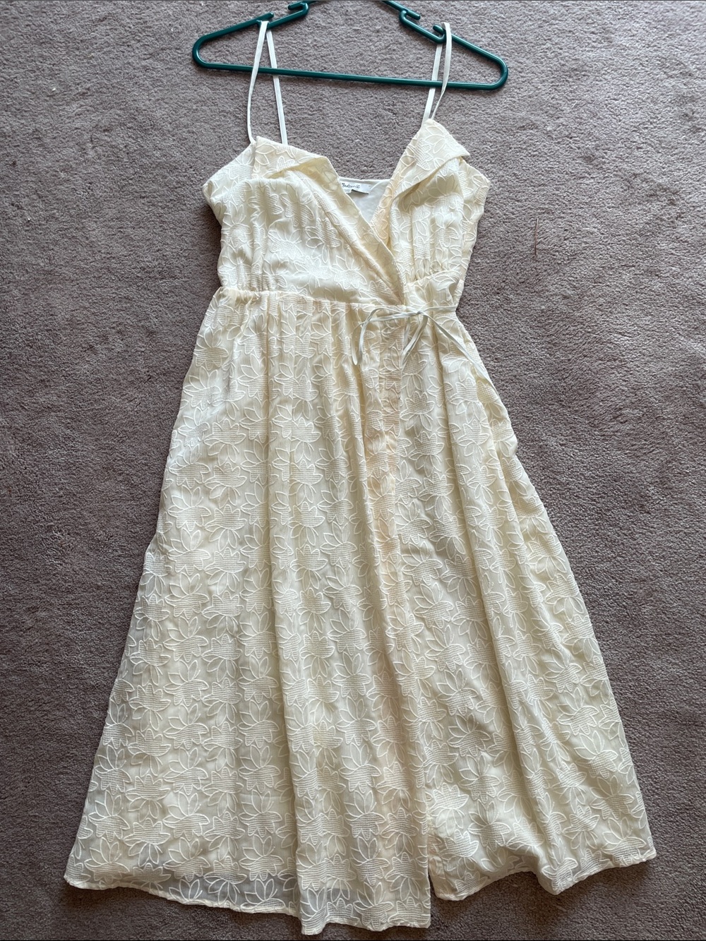Madewell small NWOT Women Cream Floral Lace Sundress Bridal Dress